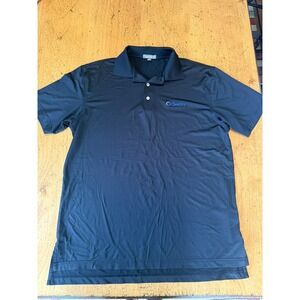 Peter‎ Millar Polo Shirt Men Medium Black Performance Summer Comfort Crown Sport
